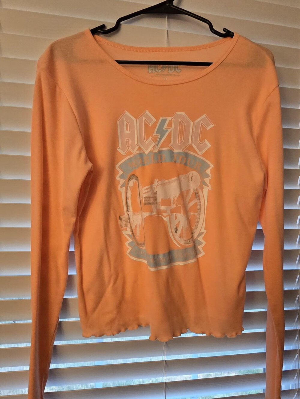AC/DC Peach Long Sleeve Graphic Tee